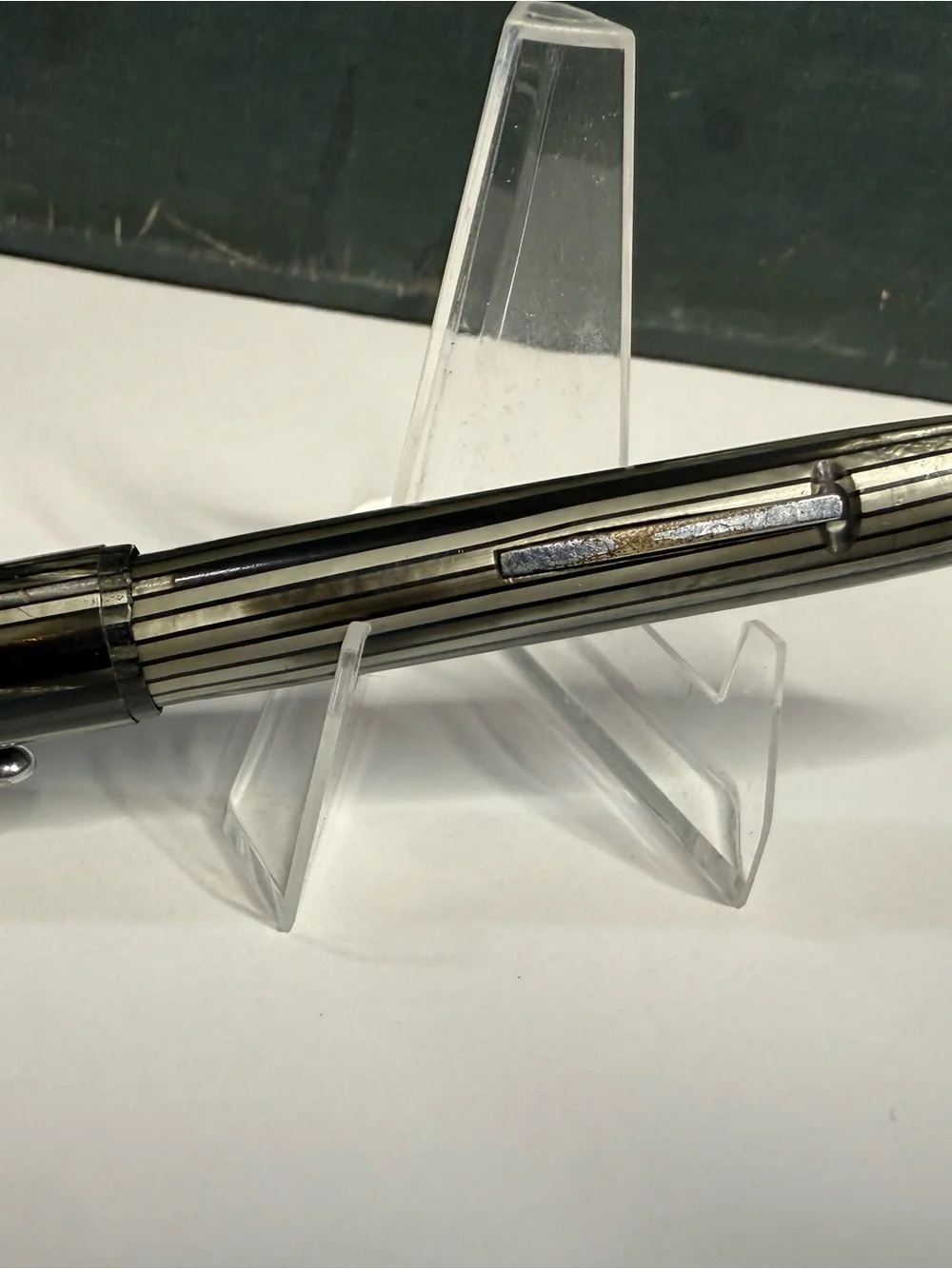 VTG Sheaffers Green Lifetime MOP Inlaid Fountain Pen